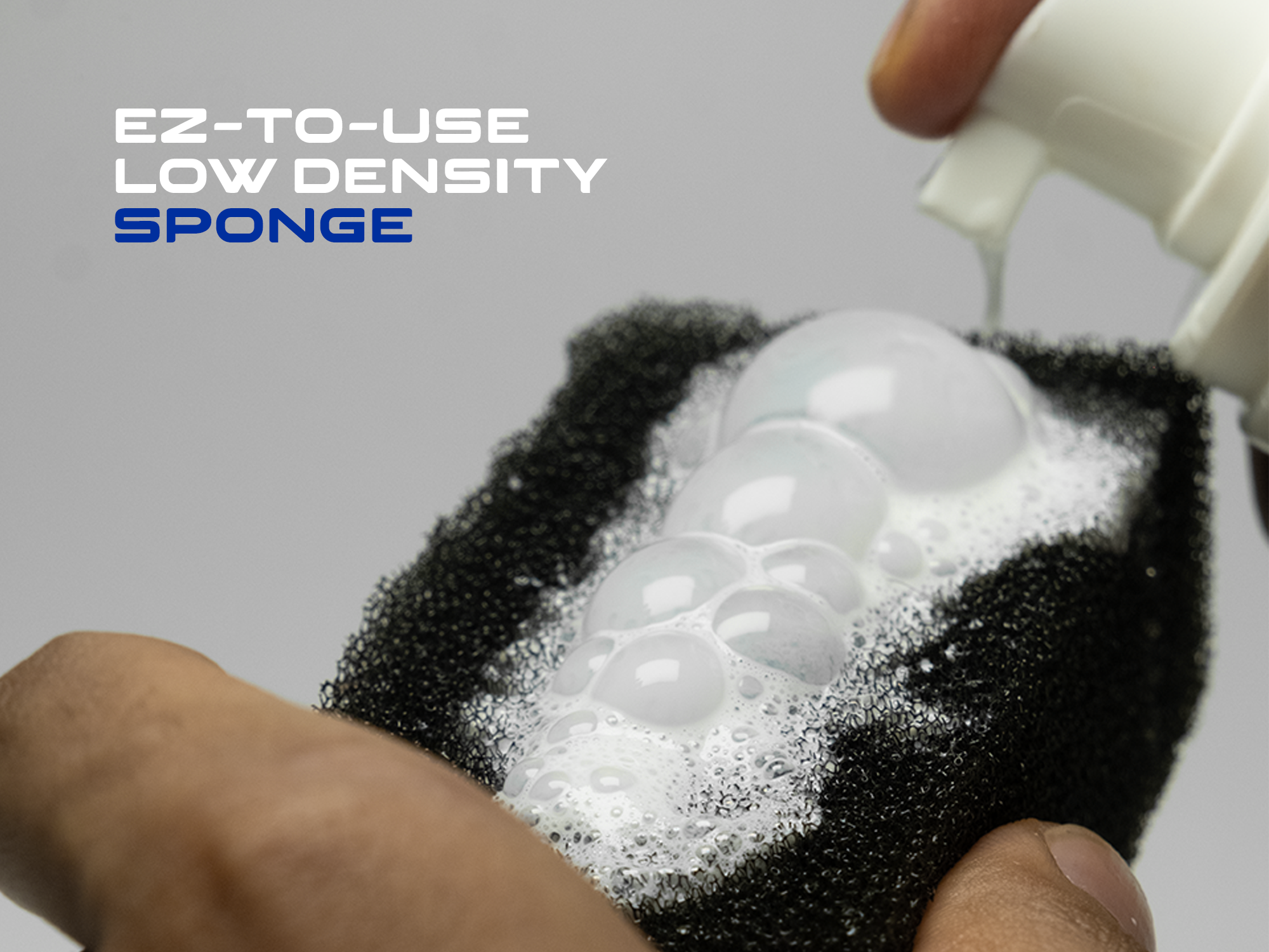Low density sponge for suede and nubuck cleaning